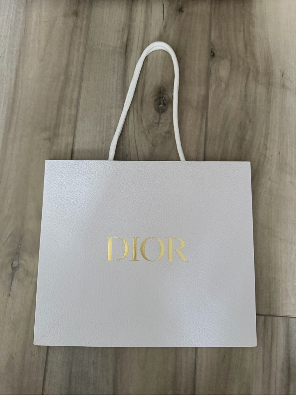 Dior White Tote with Gold Gift Bag